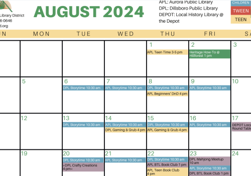 Public Library Calendar